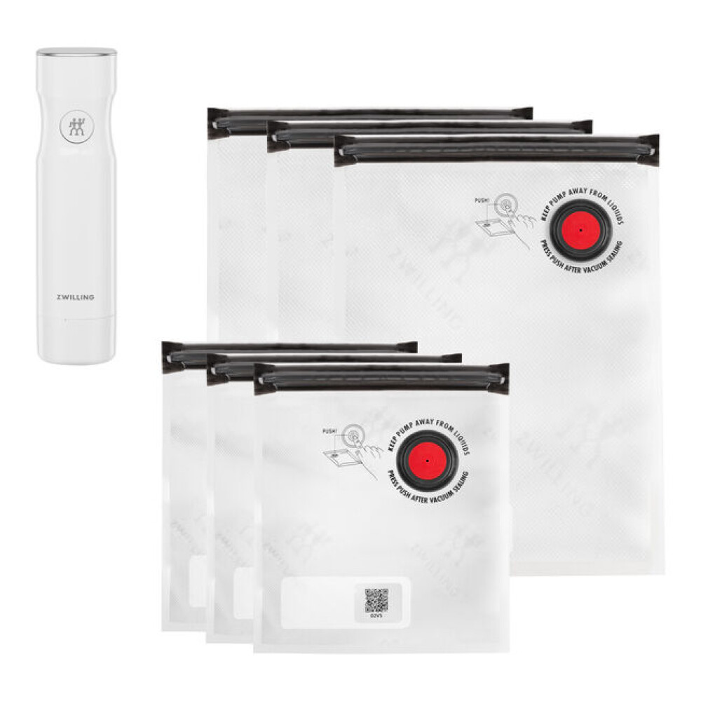 Set pompë vakumi me kapak karikimi, S/M, 7 pjesë, e bardhë - Zwilling