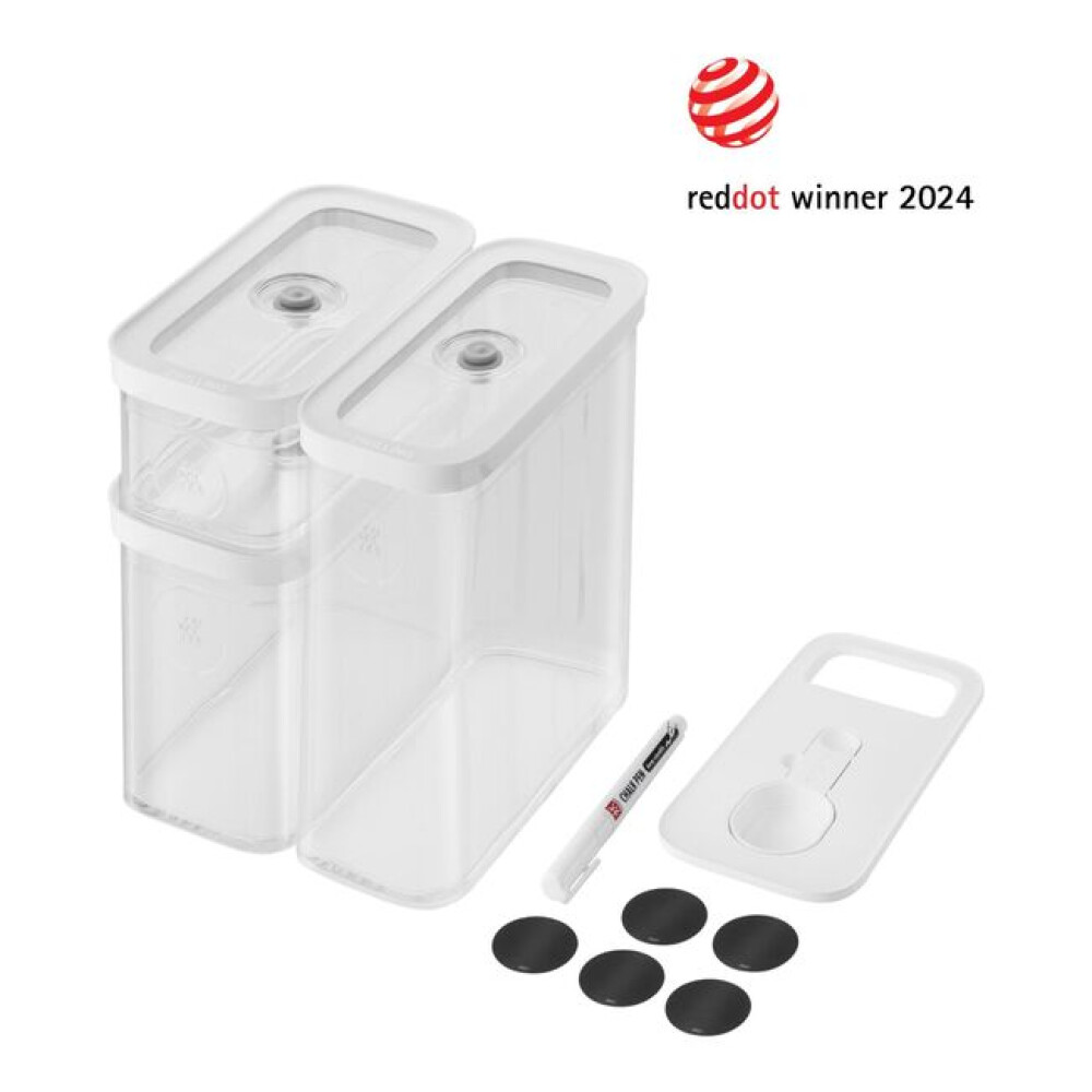 Set CUBE Kuti me vakum madhësia M / 5 copë, transparent-bardhë - Zwilling