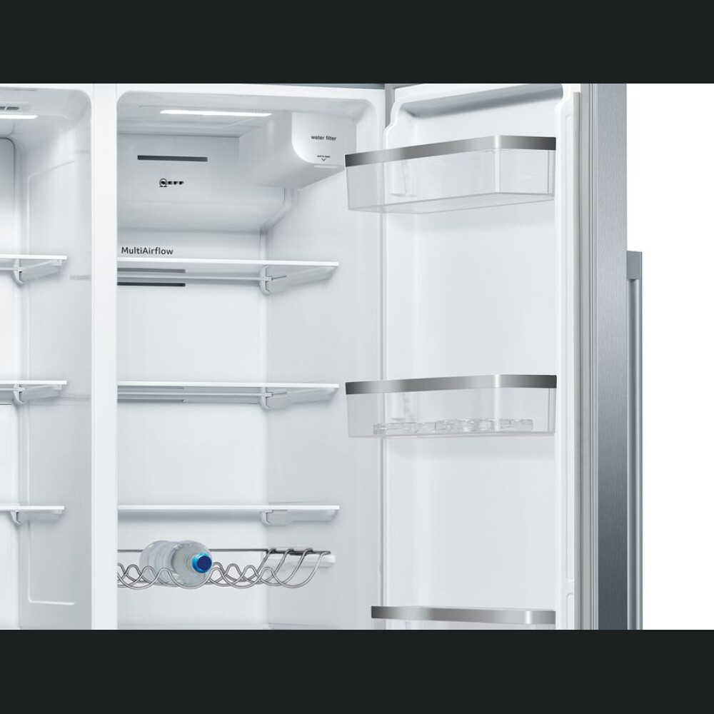 Krah për krah Neff KA3923IE0, shpërndarës akulli, NoFrost, 562 l, Inox, E