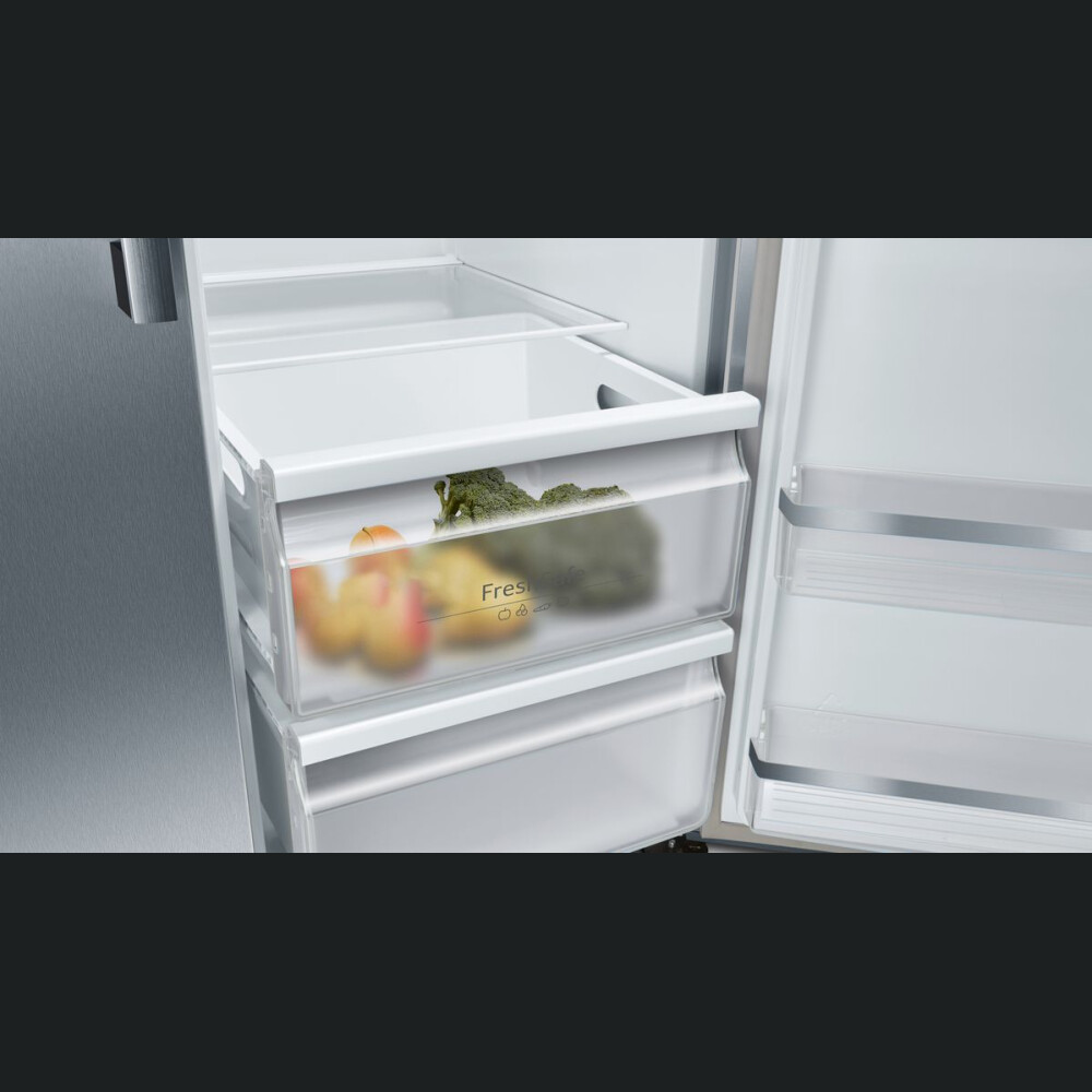 Krah për krah Neff KA3923IE0, shpërndarës akulli, NoFrost, 562 l, Inox, E