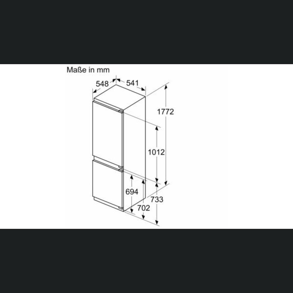 Frigorifer i integruar i kombinuar Siemens KI86NVFE0, iQ300 me sipërfaqen e poshtme të ngrirësit 177,2 x 54,1 cm, E, NoFrost