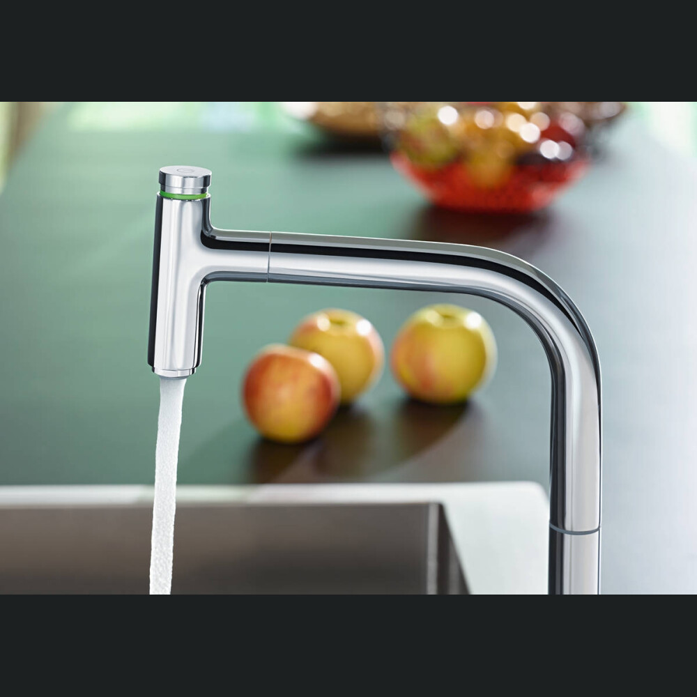 Rubinet kuzhine Hansgrohe Metris Select M71, levë e vetme me 2 vrima 200, grykë, 1jet