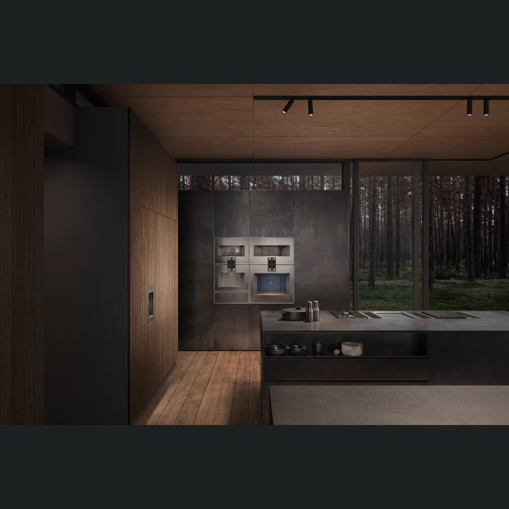 Furrë me mikrovalë të kombinuar Gaggenau, seria 400, 76 x 45 cm,  inox, BM485110