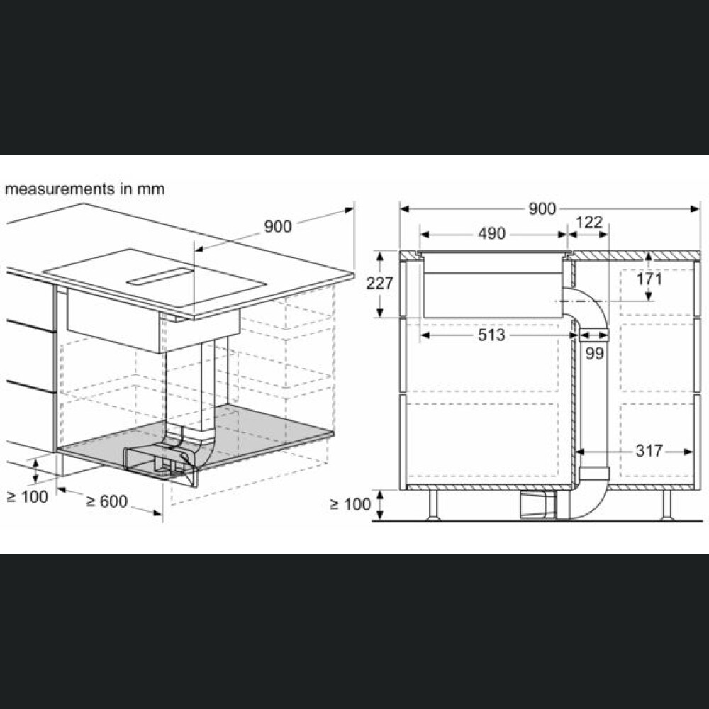 Pllakë me induksion me sistem të integruar ventilimi Siemens EX807NX68E, 80 cm