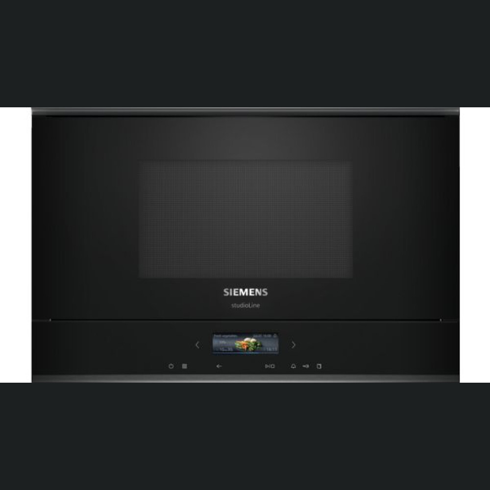 Furrë me mikrovalë të integruar Siemens BF922R1B1 e zezë,  inox, 21 l