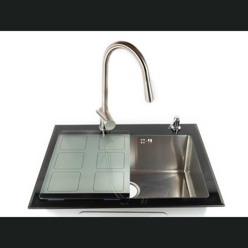 Lavaman kuzhine inox dhe xhami ZITO Salem LUX 62x50x22 cm