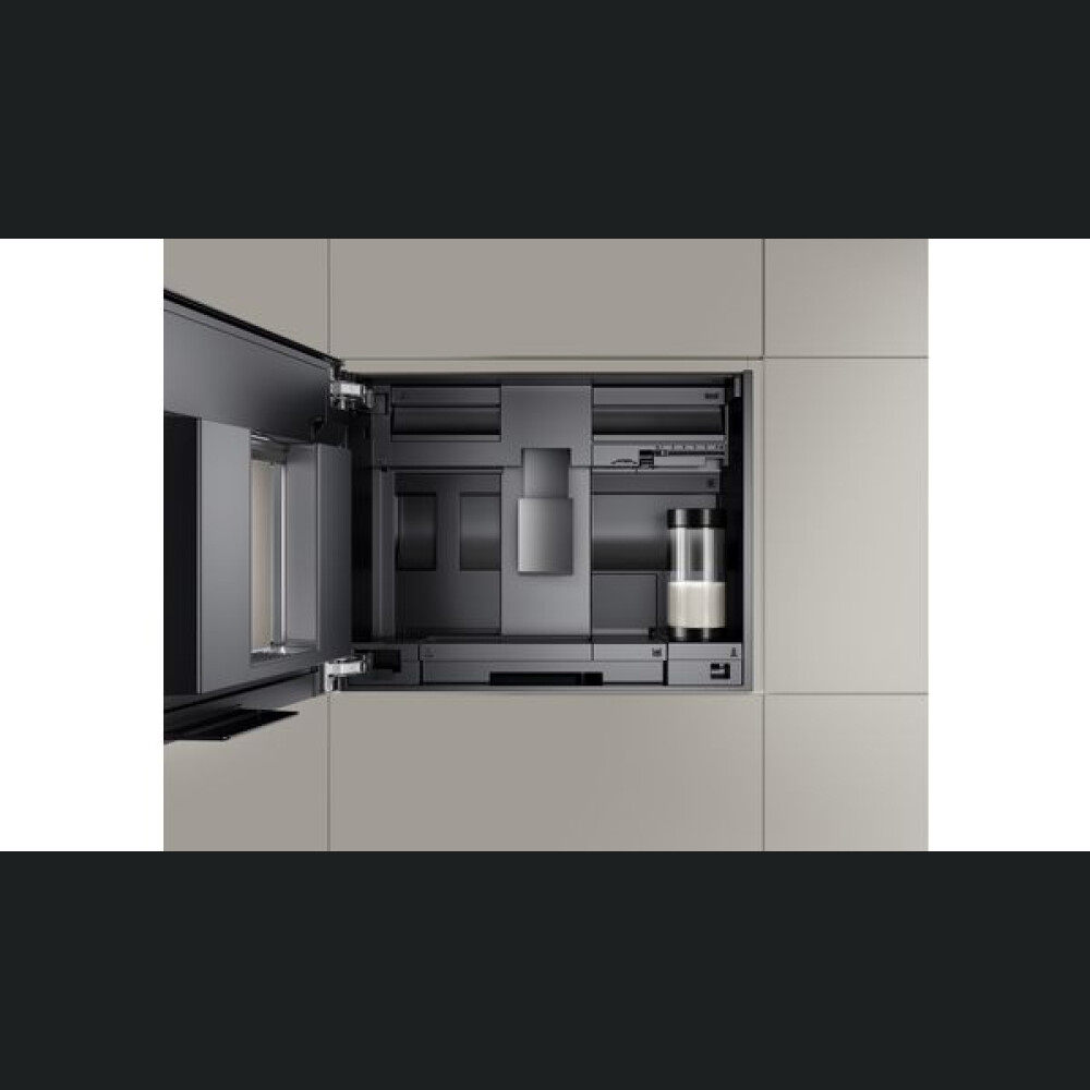 Aparat kafeje i integruar Siemens CT918L1D0, ekran TFT me ngjyra, lidhje në shtëpi, lidhje rrjeti, e zezë