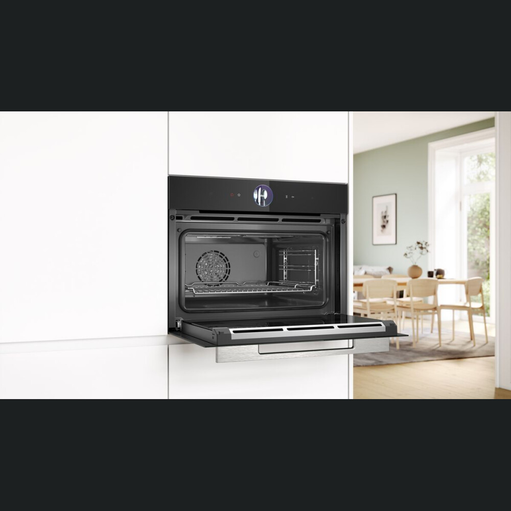 Furrë kompakte me funksion të integruar të avullit Bosch CSG7364B1.47 l, A+, e zezë