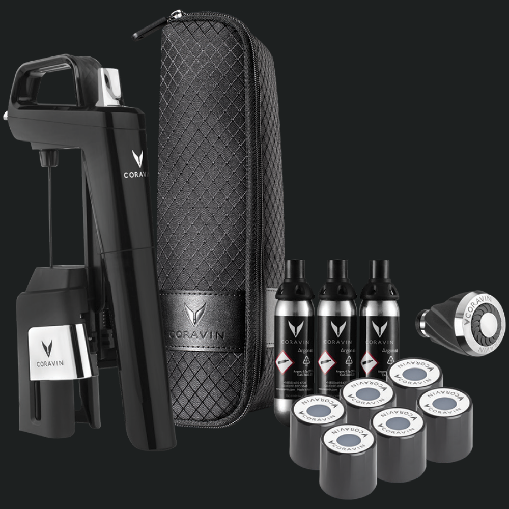 Set i sistemit të ruajtjes së verës Coravin Timeless Six+, Piano e zezë