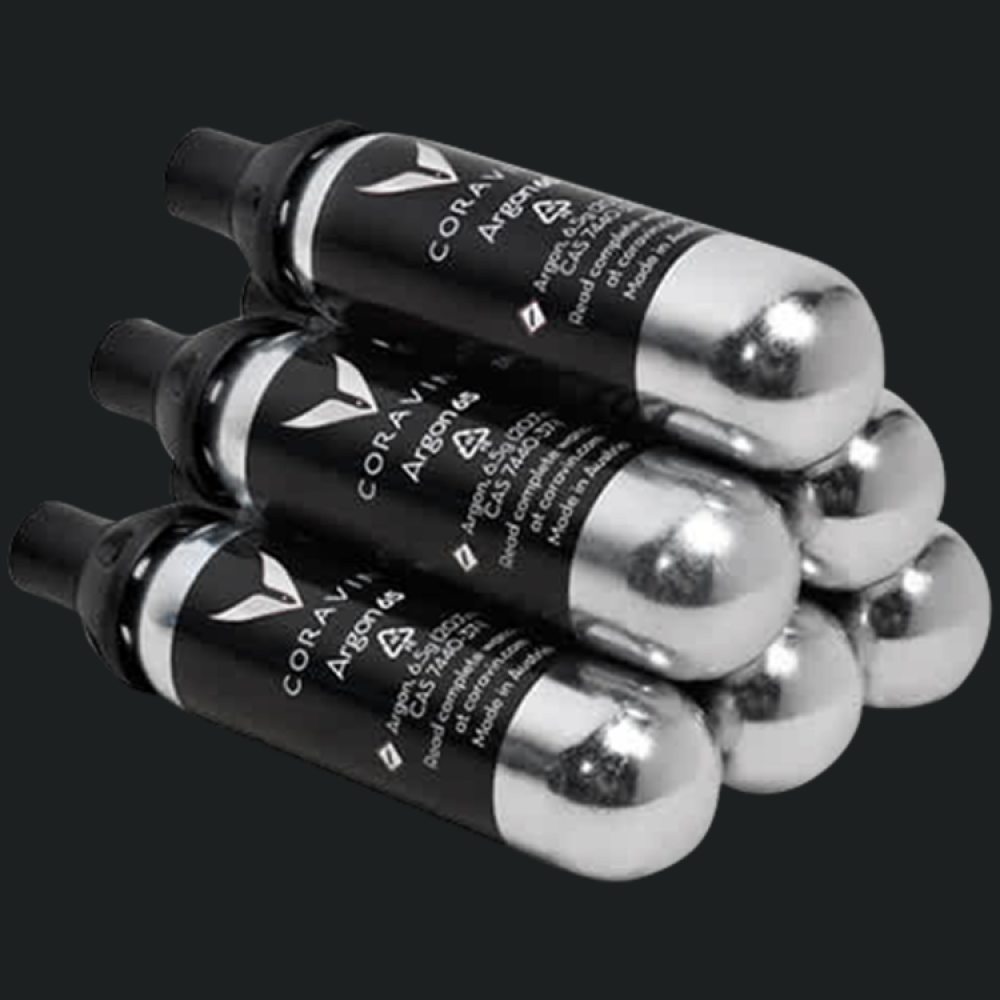 Set me 6 kapsula argon të pastër për sistemet Coravin, 21 ml