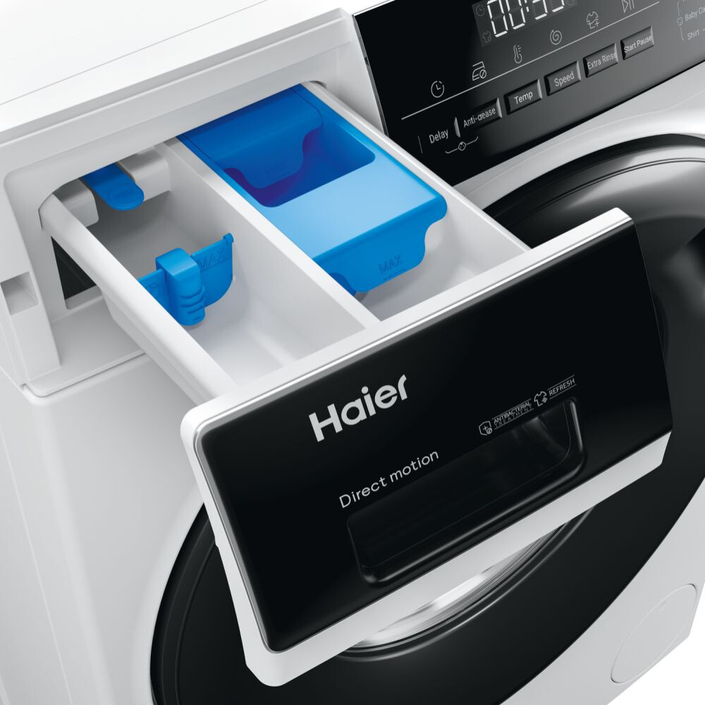 Rrobalarëse Haier HW80-B14939-S, I-Pro Seria 3 e pa inkorporuar, 8 kg, 1400 RPM, Motor me lëvizje direkte, Klasi A, E bardhë, 15 programe, L x H x L (cm) 60x62x85