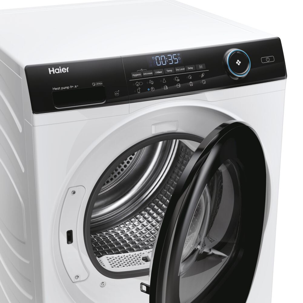Tharëse rrobash Haier HD90-A2959-S, I-Pro Series 5 Independent, 9 kg, Pompë nxehtësie, Klasi A++, E bardhë