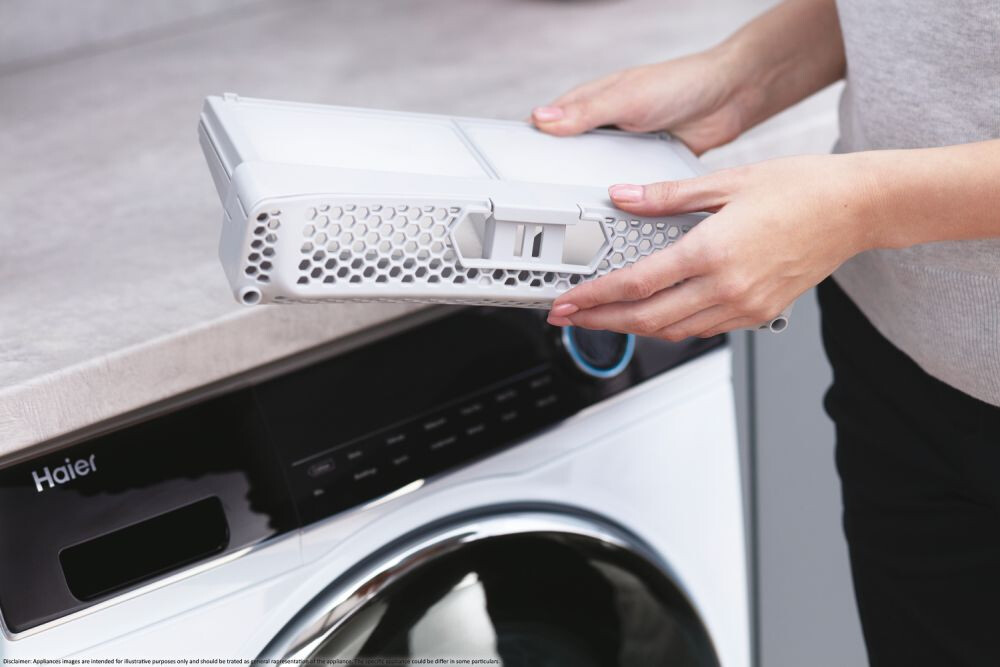 Tharëse rrobash Haier HD80-A3959-S, I-Pro Series 5 Independent, 8 kg, Inverter i pompës së nxehtësisë, Klasi A+++, E bardhë