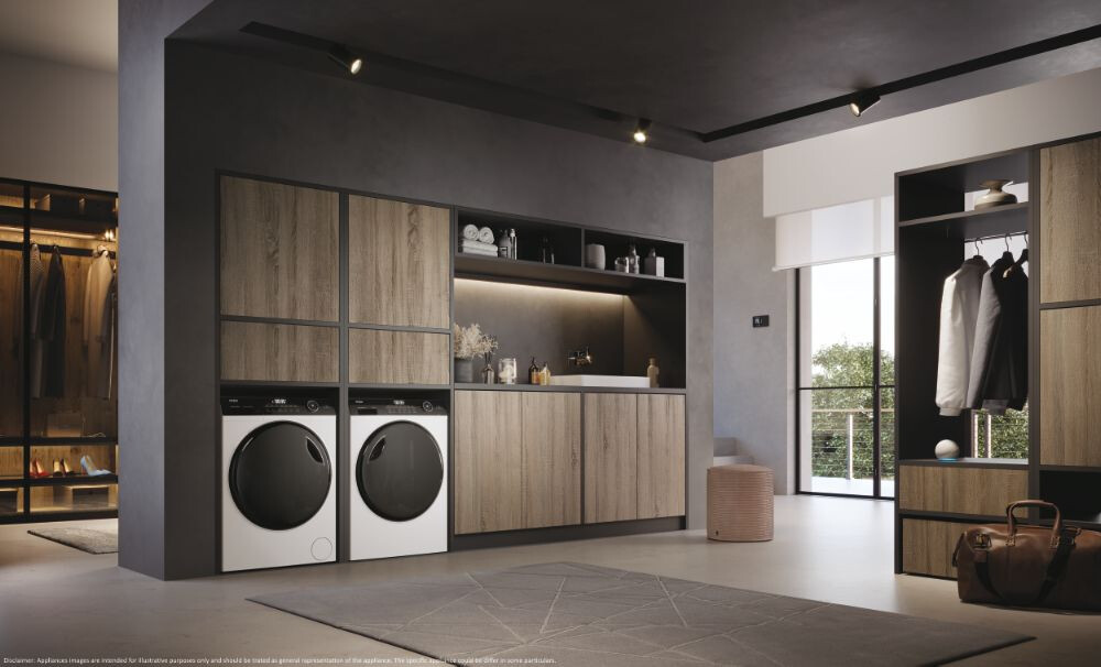 Tharëse rrobash Haier HD80-A3959-S, I-Pro Series 5 Independent, 8 kg, Inverter i pompës së nxehtësisë, Klasi A+++, E bardhë
