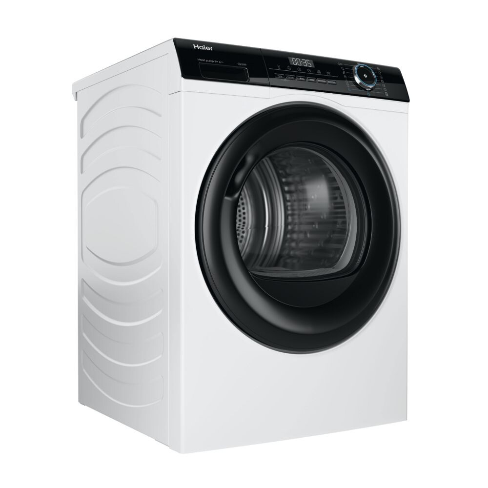 Tharëse rrobash Haier HD80-A2939-S, e pavarur, 8 kg, pompë nxehtësie, klasi A++, e bardhë