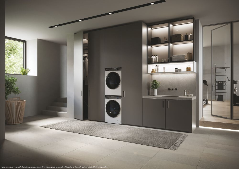 Tharëse rrobash Haier HD90-A3Q979U1-S, Haier I-Pro Series 7 Plus Independent, 9 kg, Inverter i pompës së nxehtësisë, Klasa A+++, E bardhë
