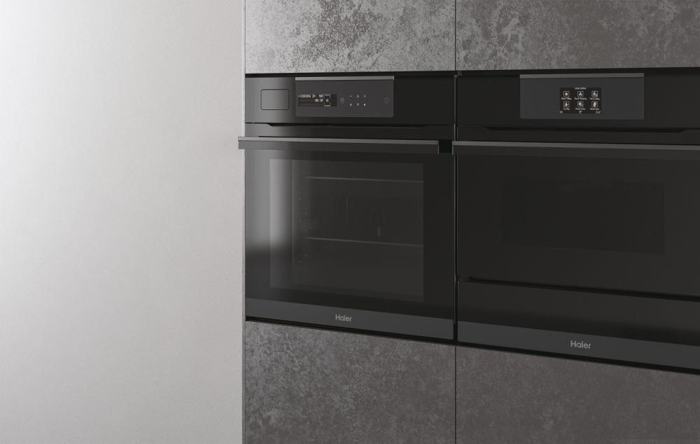 Furrë e integruar Haier HWO60SM6B5BH, Seria I-Message 6 me shumë nivele, 70 litra, Hydrolytic + Catalytic, A+, E zezë