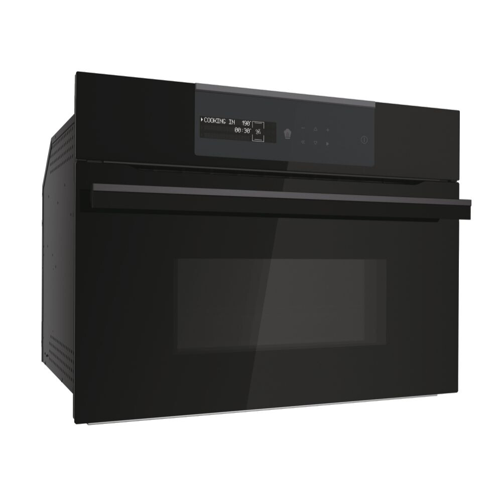 Furrë kompakte e integruar Haier HWO45NM6SXB1, avulli I-Message Compact Series 6 Steam, 34 litra, Klasa A++, E zezë