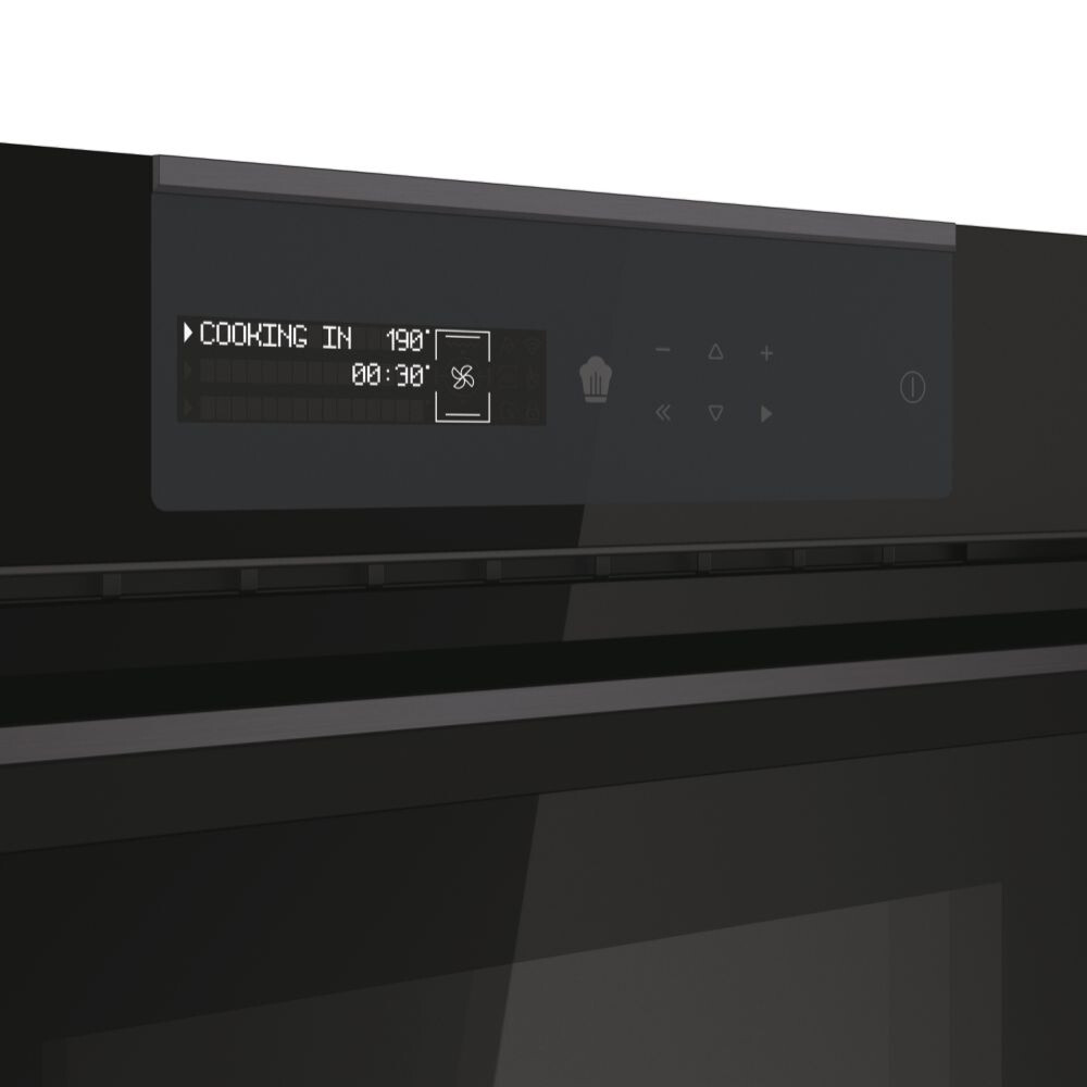 Furrë kompakte e integruar Haier HWO45NM6SXB1, avulli I-Message Compact Series 6 Steam, 34 litra, Klasa A++, E zezë