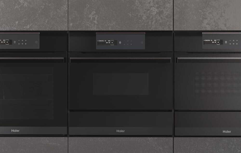Furrë kompakte e integruar Haier HWO45NM6SXB1, avulli I-Message Compact Series 6 Steam, 34 litra, Klasa A++, E zezë