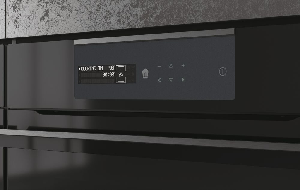 Furrë kompakte e integruar Haier HWO45NM6SXB1, avulli I-Message Compact Series 6 Steam, 34 litra, Klasa A++, E zezë