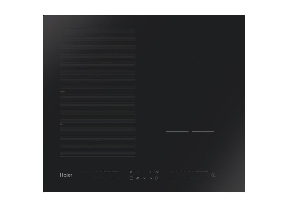 Pllakë me induksion Haier HAMTP64MC, Chef @Home Seria 6, 6 zona, E zezë, 60 cm