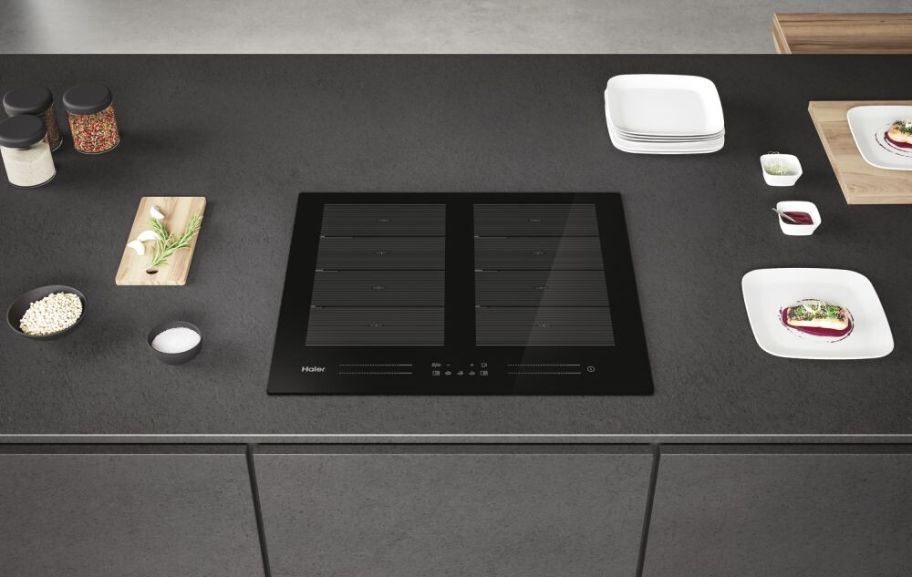 Pllakë me induksion Haier HA2MTSJ68MC, I-Move Series 6, E zezë, 60 cm