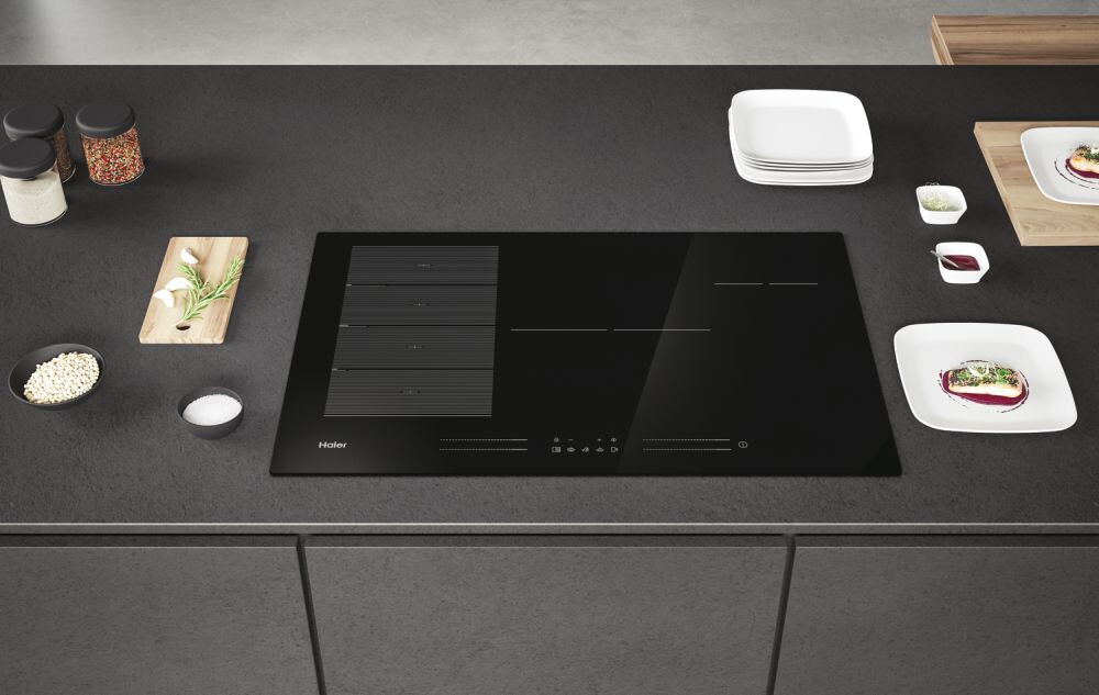 Pllakë me induksion Haier HAMTSJ86MC/1, I-Move Seria 6, 6 zona, E zezë, 80 cm