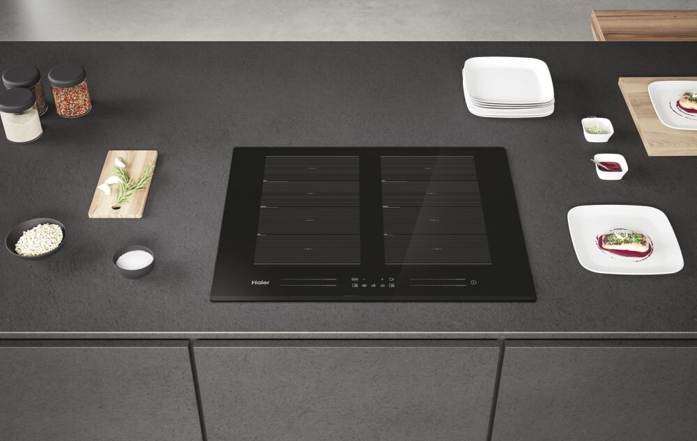 Pllakë me induksion HA2MTSJ58MB1 Haier, I-Move Series 6, E zezë, 60 cm