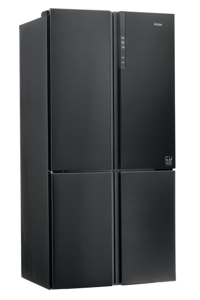 Ftohes me shumë dyer 90 Haier HTF-610DSN7 Seria 7 i pavarur, 4 dyer, pa ngricë, ndriçim LED, Klasa F, E zezë simbolike, L x H x I (mm) 908x750x1900