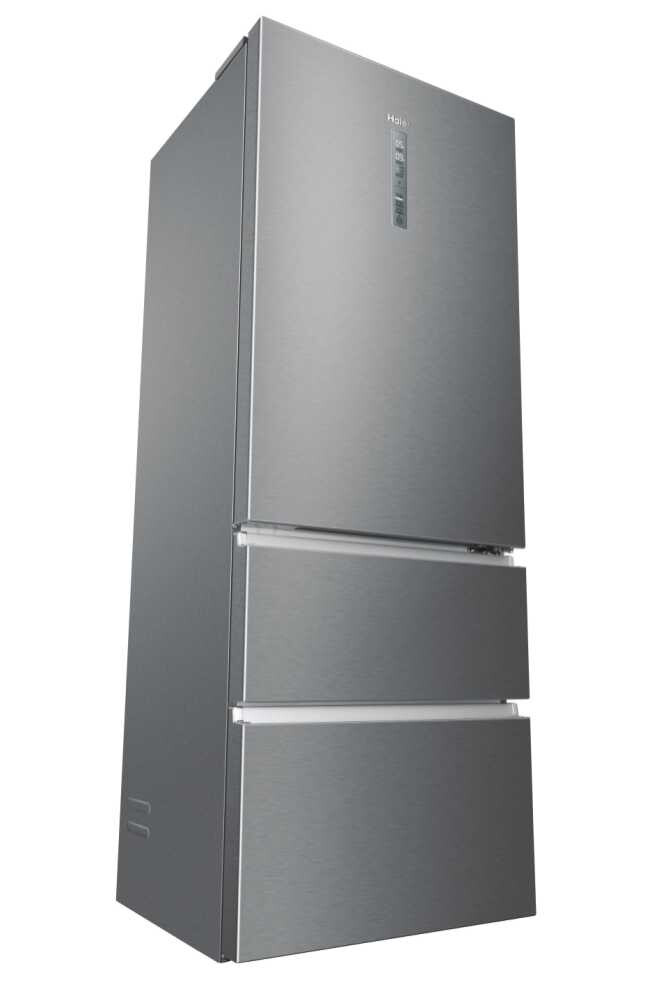 Frigorifer Haier A3FE743CPJ, 3D 70 Seria 3 I pavarur, 3 dyer, Pa ngrica, Ndriçim LED, Klasi E, Platinum Inox, L x H x I (mm) 700x675x1906
