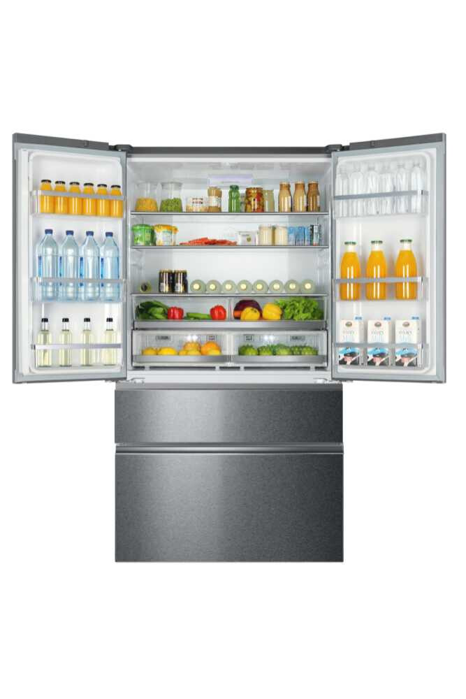 Frigorifer me shumë dyer Haier HB26FSSAAA FD 100 Seria 7.4 dyer, Pa ngricë, ndriçim LED, Klasi E, Titanium argjend, L x H x I (mm) 1005x760x1900