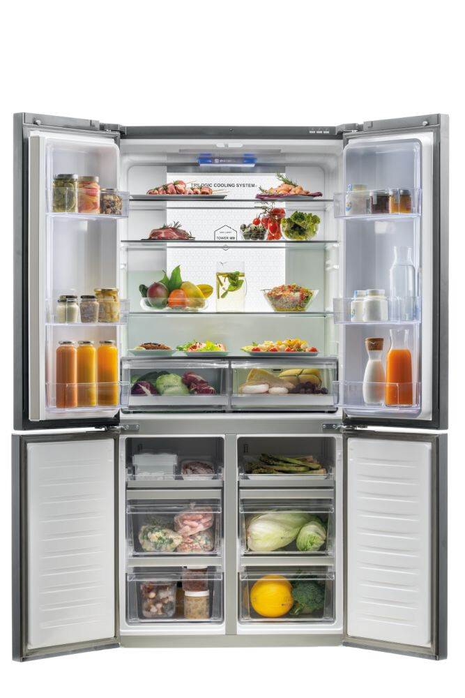 Ftohes me shumë dyer 90 Haier HTF-710DP7 Seria 7 i pavarur, 4 dyer, pa ngricë, ndriçim LED, klasi F,  inox INOX, L x H x I (mm) 908x750x1900