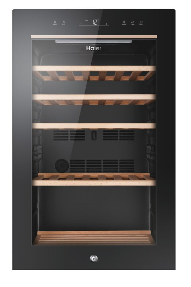 Ftohës i verës Haier HWS49GA Wine Bank 50 Series 5, 1 zonë, 49 shishe, ndriçim LED, Klasi F, L x H x I (mm) 497x585x820