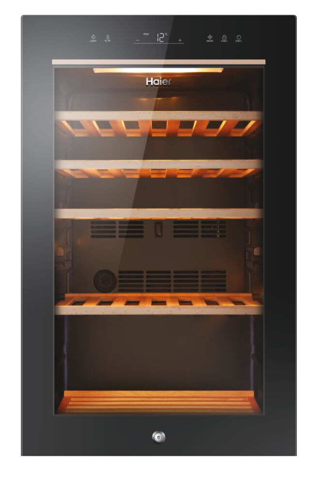 Ftohës i verës Haier HWS49GA Wine Bank 50 Series 5, 1 zonë, 49 shishe, ndriçim LED, Klasi F, L x H x I (mm) 497x585x820