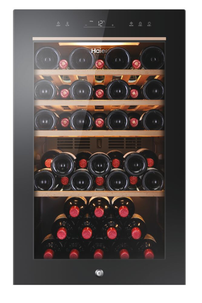 Ftohës i verës Haier HWS49GA Wine Bank 50 Series 5, 1 zonë, 49 shishe, ndriçim LED, Klasi F, L x H x I (mm) 497x585x820