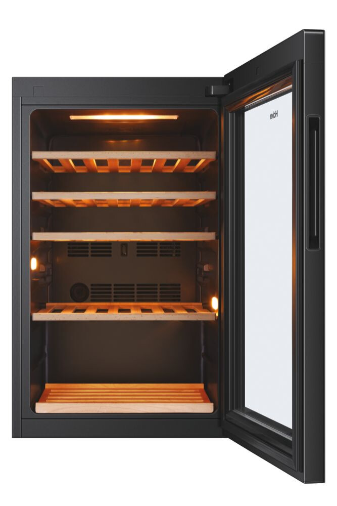 Ftohës i verës Haier HWS49GA Wine Bank 50 Series 5, 1 zonë, 49 shishe, ndriçim LED, Klasi F, L x H x I (mm) 497x585x820