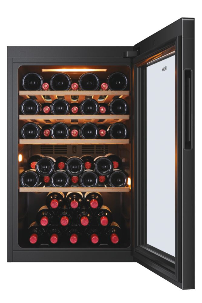 Ftohës i verës Haier HWS49GA Wine Bank 50 Series 5, 1 zonë, 49 shishe, ndriçim LED, Klasi F, L x H x I (mm) 497x585x820