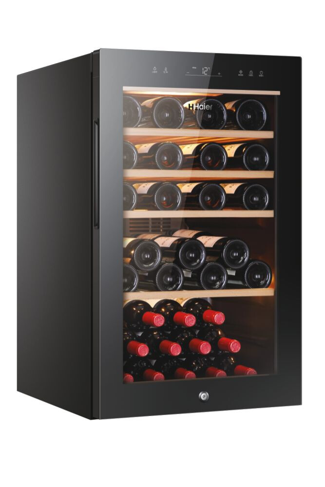 Ftohës i verës Haier HWS49GA Wine Bank 50 Series 5, 1 zonë, 49 shishe, ndriçim LED, Klasi F, L x H x I (mm) 497x585x820