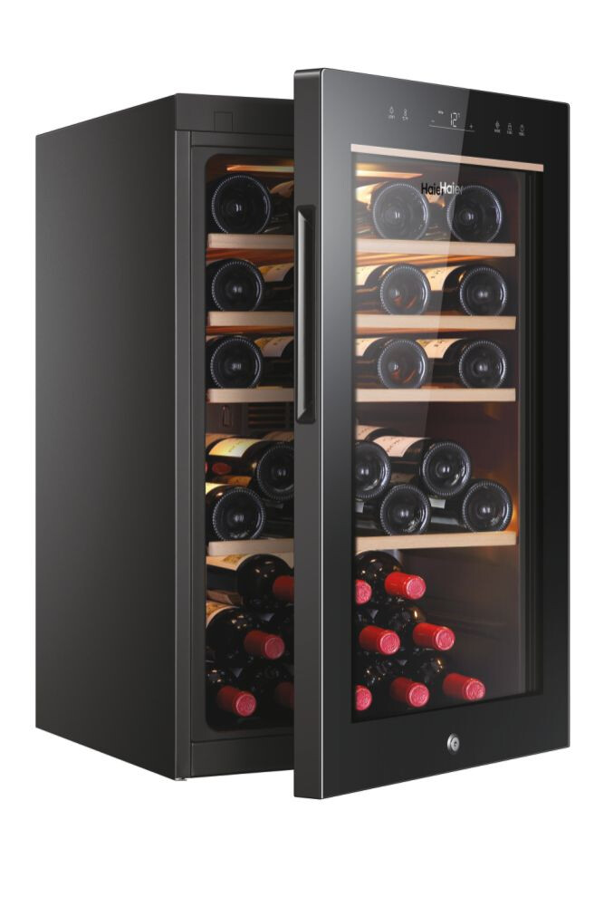 Ftohës i verës Haier HWS49GA Wine Bank 50 Series 5, 1 zonë, 49 shishe, ndriçim LED, Klasi F, L x H x I (mm) 497x585x820