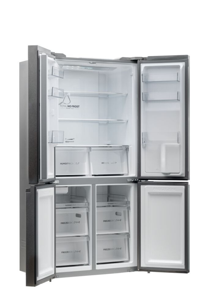 Kubike me shumë dyer 90 Haier HTF-520IP7 Seria 5 e pavarur, 4 dyer, pa ngricë, ndriçim LED, klasi F, platinum Inox, L x H x I (mm) 908x648x1900