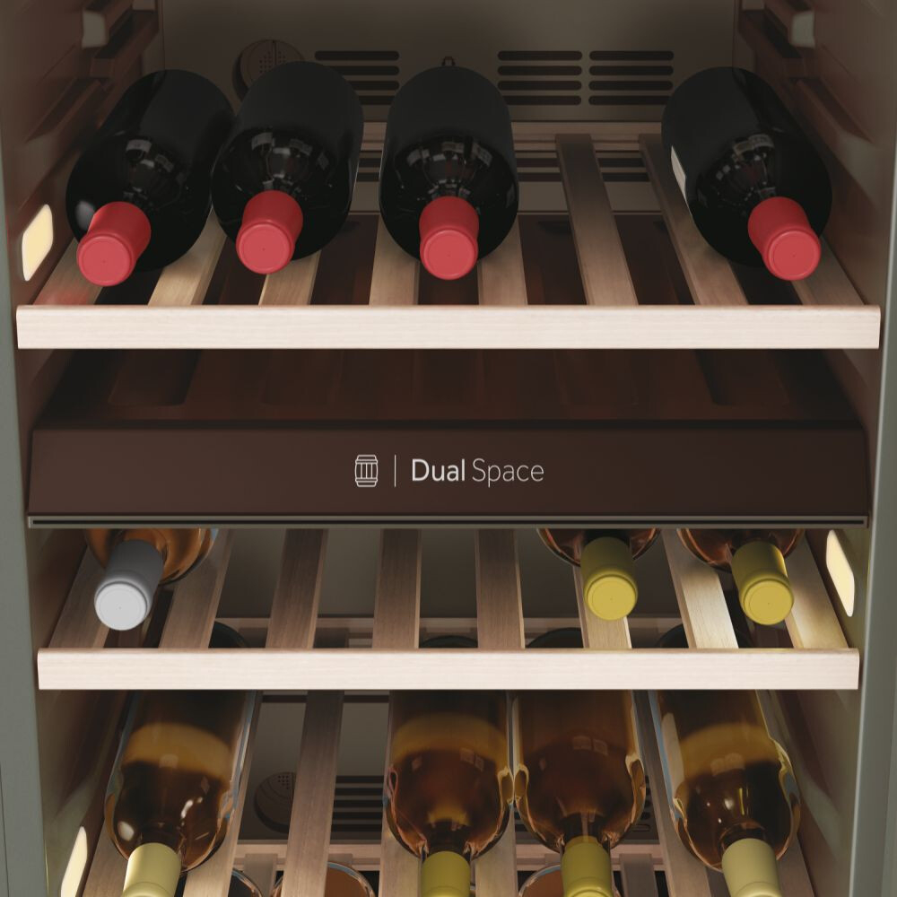 Ftohës i verës Wine Bank Seria 50, i pavarur, 2 zona, 77 shishe, ndriçim LED, Klasa G, L x H x I (mm) 497x585x1270