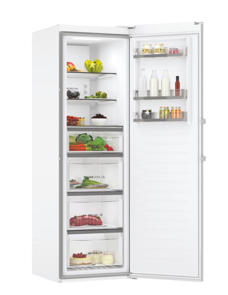 Frigorifer me 1 derë Haier H3R-330WNA 1D 60 Seria 7 i pavarur, Pa ngricë, Jo, Ndriçim standard, Klasa A, E bardhë, L x H x I (mm) 595x675x1910