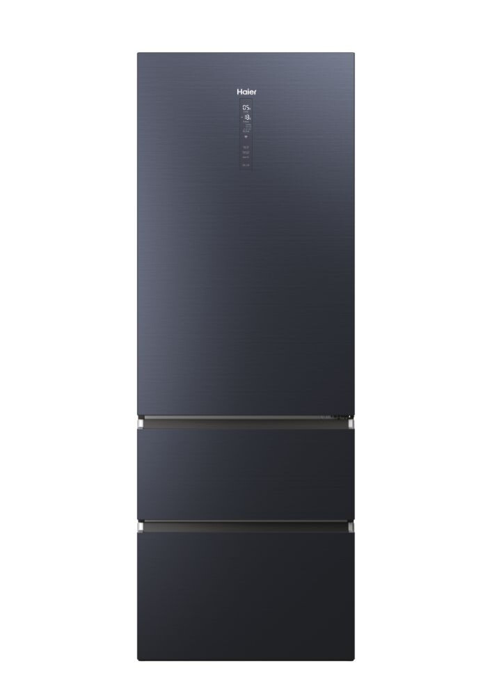 Frigorifer Haier HTW7720ENMB, 3D 70 Seria 7 i pavarur, 3 dyer, Pa ngricë, ndriçim LED, Klasa E, E zezë, L x H x I (mm) 700x675x2006