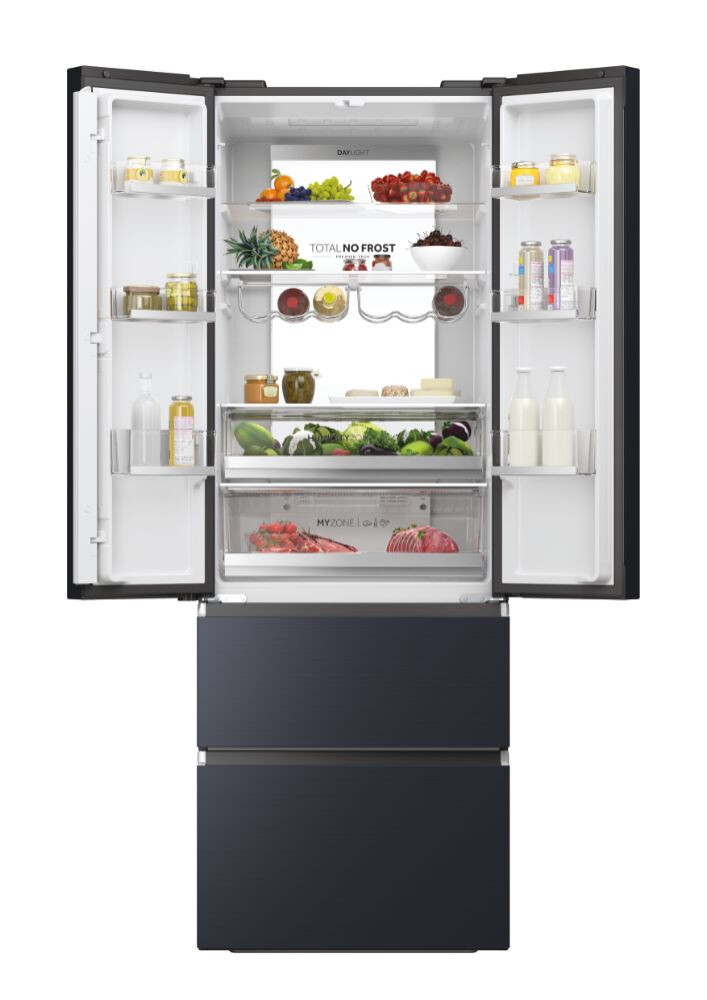 Frigorifer me shumë dyer Haier HFW7720ENMB FD 70 Seria 7, 4 dyer, Pa ngricë, ndriçim LED, Klasi E, E zezë, L x H x I (mm) 700x675x2006