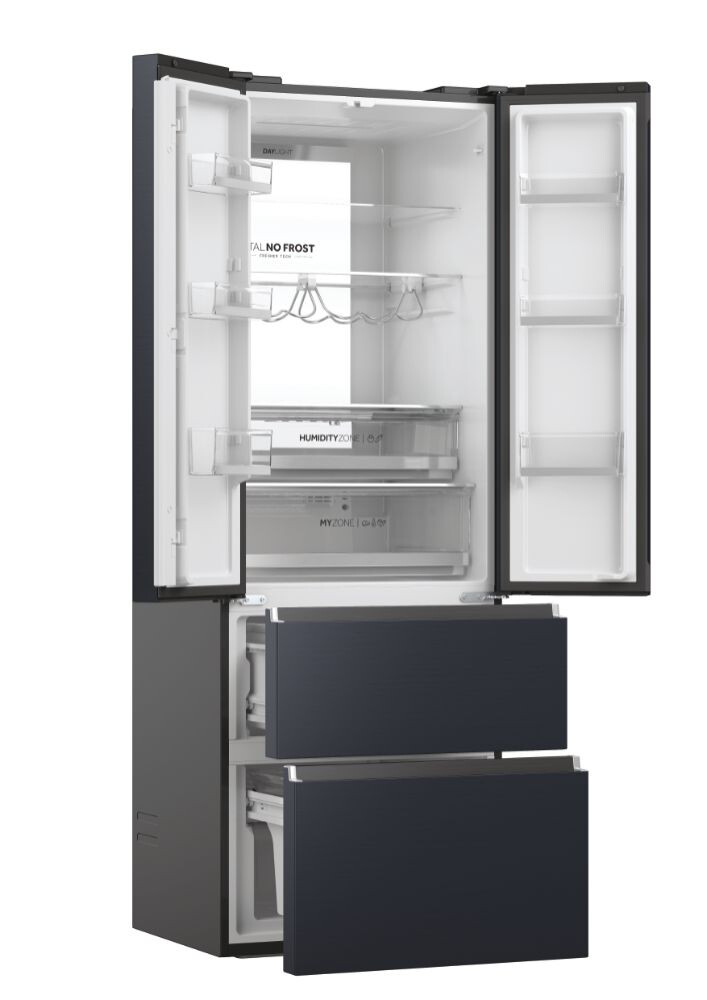 Frigorifer me shumë dyer Haier HFW7720ENMB FD 70 Seria 7, 4 dyer, Pa ngricë, ndriçim LED, Klasi E, E zezë, L x H x I (mm) 700x675x2006