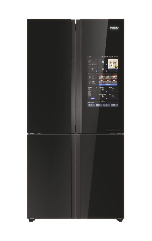 Krah për krah Haier HCW9919FSGB Seria 9 e pavarur, me 4 dyer, pa ngricë, ndriçim LED, klasi F, i zi, L x H x I (mm) 905x697x1900