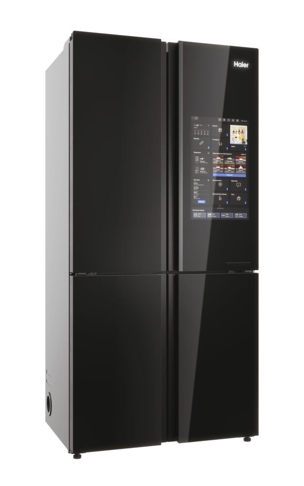 Krah për krah Haier HCW9919FSGB Seria 9 e pavarur, me 4 dyer, pa ngricë, ndriçim LED, klasi F, i zi, L x H x I (mm) 905x697x1900