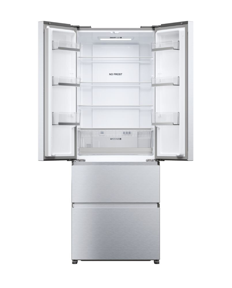Frigorifer me shumë dyer Haier HFR5719EWMG FD 70 Seria 5 i pavarur, 4 dyer, pa ngricë, ndriçim LED, klasi E, shpërndarës uji, argjend i butë, L x H x I (mm) 700x675x1900