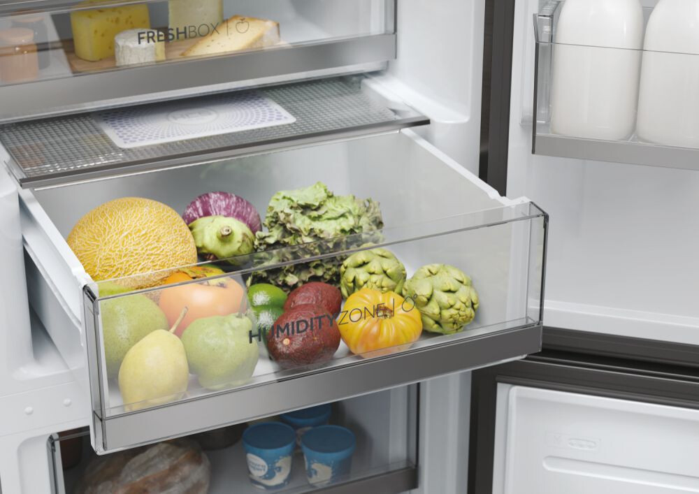 Frigorifer Haier HDW5620CNPD, 2D 60 Seria 5 i pavarur, 2 dyer, Pa ngricë, ndriçim LED, Klasi C, Argjend, L x H x I (mm) 595x658x2000